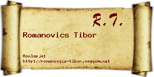 Romanovics Tibor névjegykártya