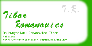 tibor romanovics business card